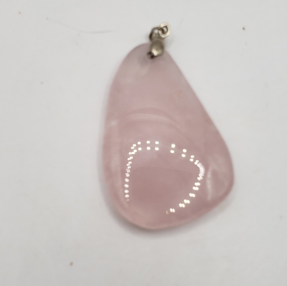 Pink Rose Quartz Teardrop Pendant - Picture 9 of 9